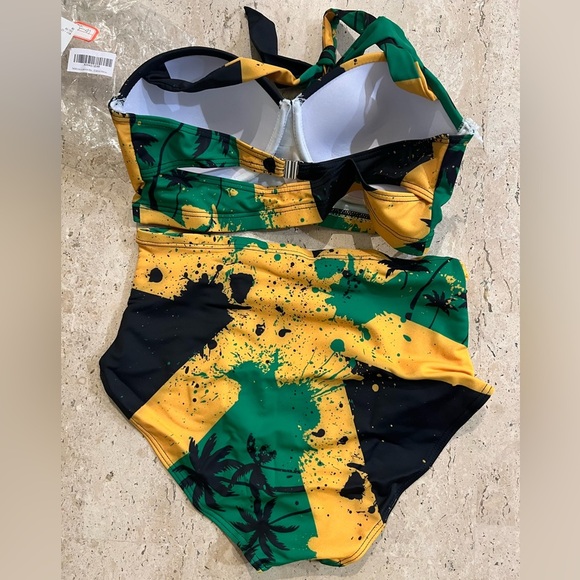 Salabomia  2Piece Women Bikini Set Halter Top, High Waist Tummy Control Swimsuit - Picture 4 of 8